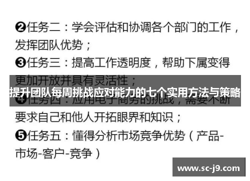 提升团队每周挑战应对能力的七个实用方法与策略