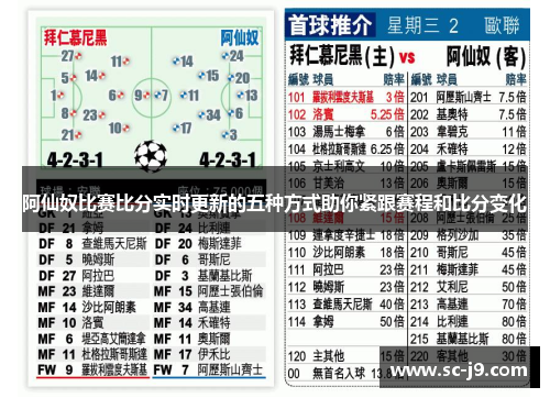 阿仙奴比赛比分实时更新的五种方式助你紧跟赛程和比分变化